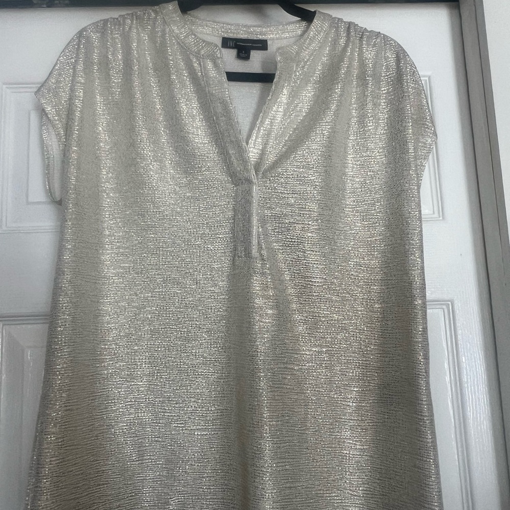 INC International Concepts Metallic Knit Top